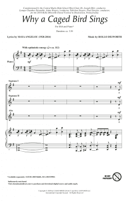 page one of Why A Caged Bird Sings (SSA Choir)