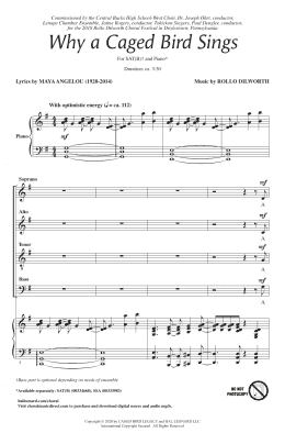 page one of Why A Caged Bird Sings (SATB Choir)