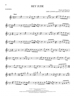 page one of Hey Jude (Marimba Solo)