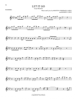 page one of Let It Go (from Frozen) (Marimba Solo)