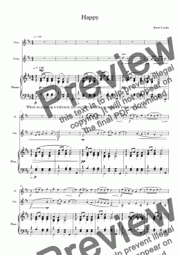 page one of Happy - Score and parts