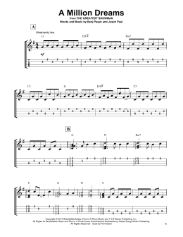 page one of A Million Dreams (from The Greatest Showman) (Easy Ukulele Tab)