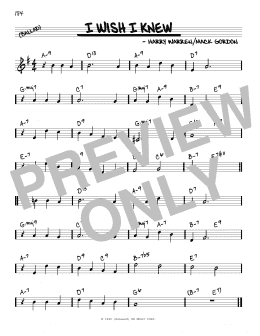 page one of I Wish I Knew (Real Book – Melody & Chords)