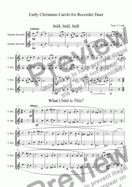 page one of Recorder Christmast Duets (Two Soprano Recorders)