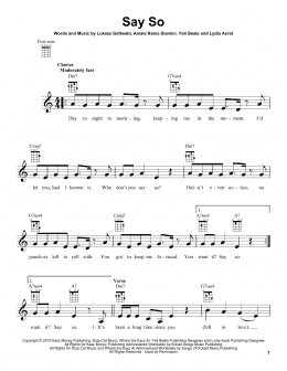 page one of Say So (Ukulele)