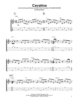 page one of Cavatina (Easy Ukulele Tab)