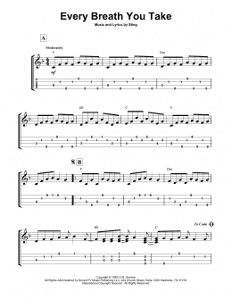 page one of Every Breath You Take (Easy Ukulele Tab)