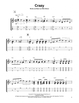 page one of Crazy (Easy Ukulele Tab)