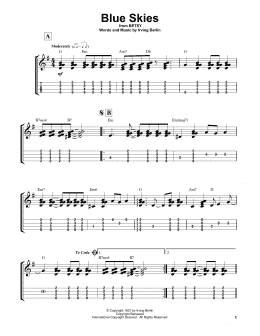 page one of Blue Skies (Easy Ukulele Tab)