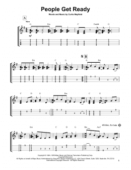 page one of People Get Ready (Easy Ukulele Tab)