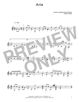 page one of Aria (Solo Guitar Tab)