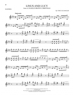 page one of Linus And Lucy (Marimba Solo)