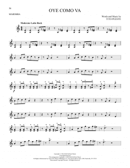 page one of Oye Como Va (Marimba Solo)