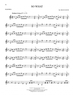 page one of So What (Marimba Solo)