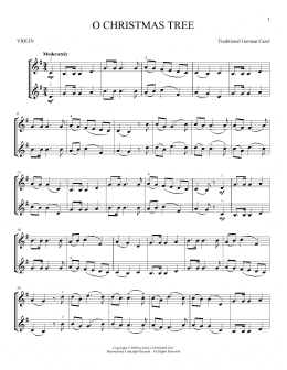 page one of O Christmas Tree (Violin Duet)