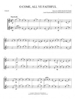 page one of O Come, All Ye Faithful (Violin Duet)