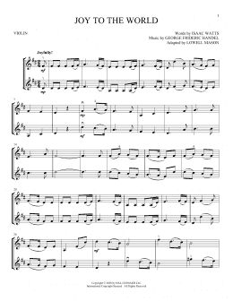 page one of Joy To The World (Violin Duet)