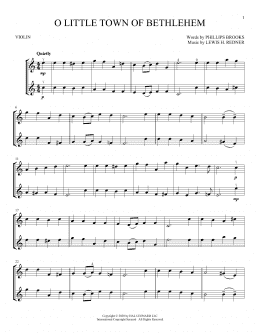 page one of O Little Town Of Bethlehem (Violin Duet)