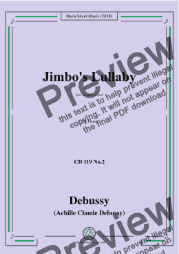 page one of Debussy-Jimbo's Lullaby,from Children's Corner,for Piano