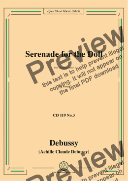 page one of Debussy-Serenade for the Doll,from Children's Corner,for Piano