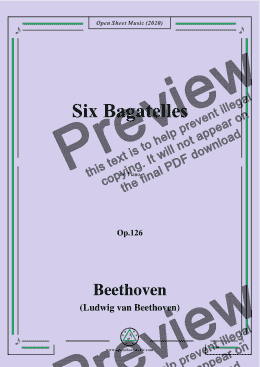 page one of Beethoven-Six Bagatelles,Op.126,for Piano