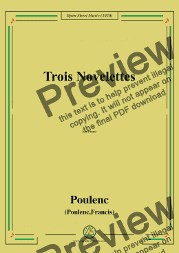 page one of Poulenc-Trois Novelettes,for Piano