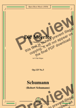 page one of Schumann-Die Meerfee Op.125 No.3,in G flat Major,for Voice and Piano 