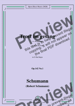 page one of Schumann-Trost im gesang,in G flat Major,Op.142 No.1 