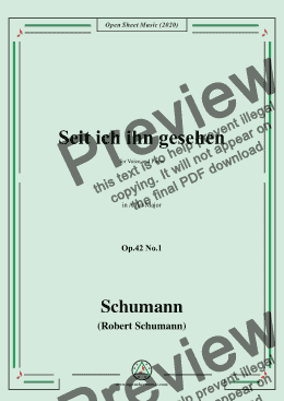 page one of Schumann-Seit ich ihn gesehen,Op.42 No.1,in A flat Major 