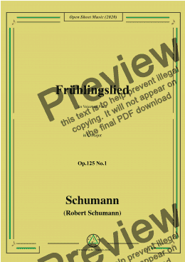 page one of Schumann-Frühlingslied Op.125 No.1,in C Major,for Voice and Piano 