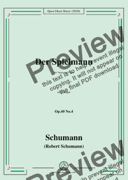 page one of Schumann-Der Spielmann Op.40 No.4,in B Major,for Voice and Piano