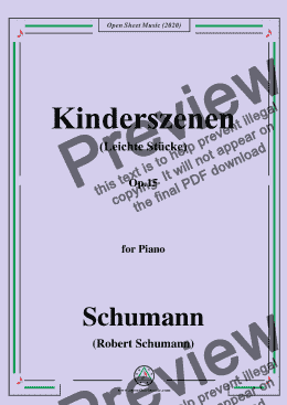 page one of Schumann-Kinderszenen(Leichte Stücke),Op.15,in G Major,for Piano 