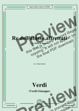 page one of Verdi-Re dell'abisso,affrettati(Invocation Aria),in c sharp minor