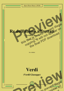 page one of Verdi-Re dell'abisso,affrettati(Invocation Aria),in e minor 