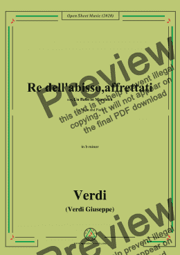 page one of Verdi-Re dell'abisso,affrettati(Invocation Aria),in b minor