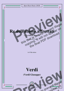 page one of Verdi-Re dell'abisso,affrettati(Invocation Aria),in b flat minor 