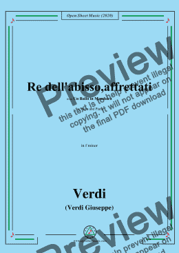 page one of Verdi-Re dell'abisso,affrettati(Invocation Aria),in f minor 