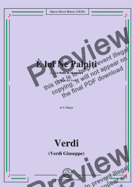 page one of Verdi-È lui Ne Palpiti,in E Major,for Voice and Piano 