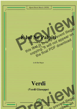 page one of Verdi-È lui Ne Palpiti,in B flat Major,for Voice and Piano