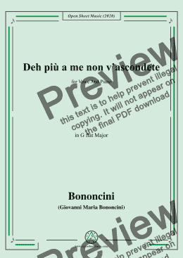 page one of Bononcini,G.M.-Deh più a me non v'ascondete,in G flat Major