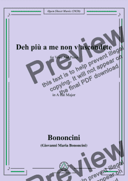 page one of Bononcini,G.M.-Deh più a me non v'ascondete,in A flat Major