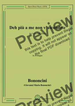 page one of Bononcini,G.M.-Deh più a me non v'ascondete,in A Major