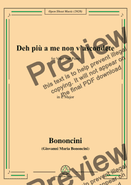 page one of Bononcini,G.M.-Deh più a me non v'ascondete,in E Major