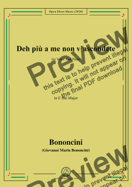 page one of Bononcini,G.M.-Deh più a me non v'ascondete,in E flat Major