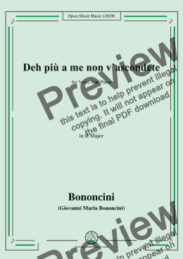 page one of Bononcini,G.M.-Deh più a me non v'ascondete,in B Major