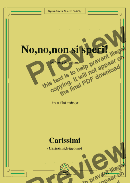 page one of Carissimi-No,no,non si speri,in a flat minor,for Voice and Paino