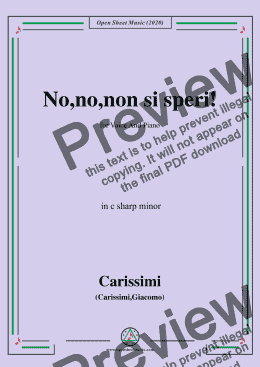 page one of Carissimi-No,no,non si speri,in c sharp minor,for Voice and Paino