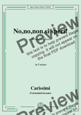 page one of Carissimi-No,no,non si speri,in f minor,for Voice and Paino