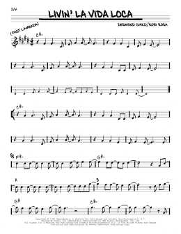 page one of Livin' La Vida Loca (Real Book – Melody & Chords)