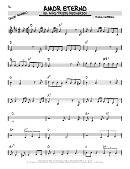 page one of Amor Eterno (El Mas Triste Recuerdo) (Real Book – Melody & Chords)